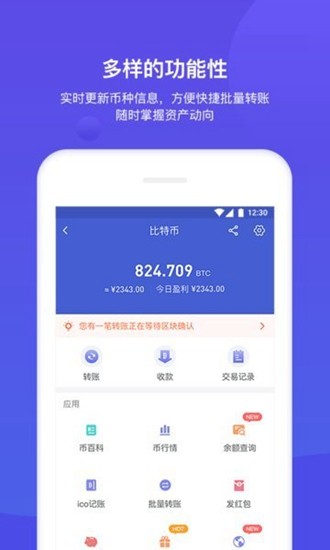 BK钱包多链管理界面