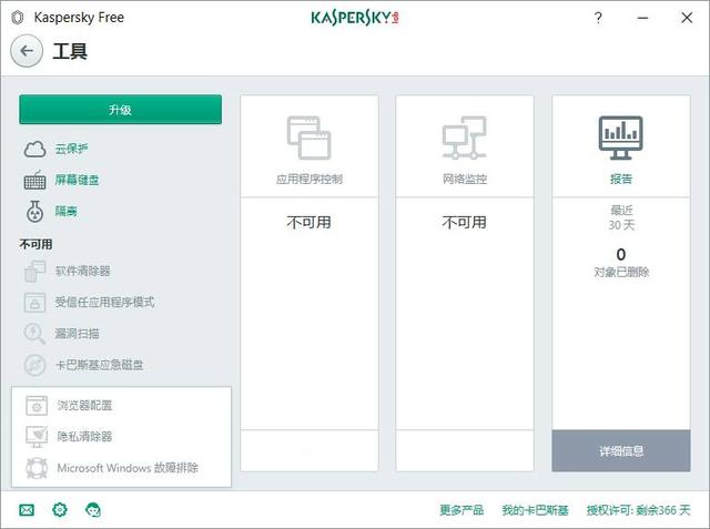 卡巴斯基免费版与付费版功能对比
