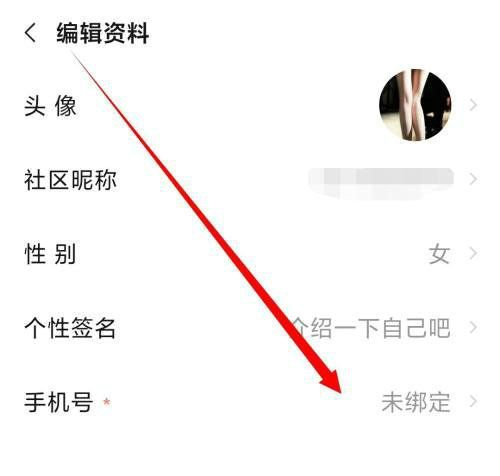 手机号修改界面示意图