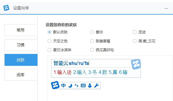 皮肤设置